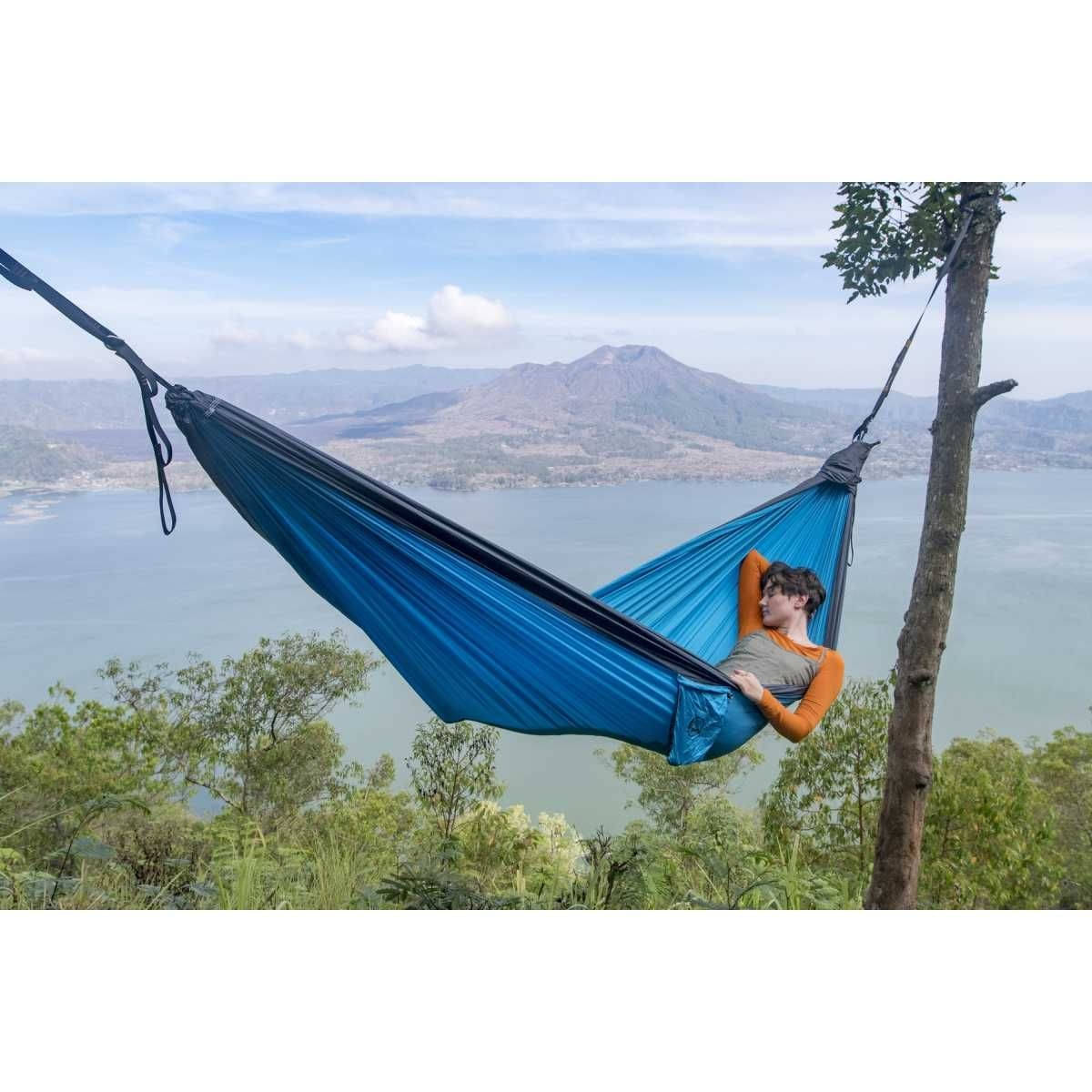 TICKET TO THE MOON Original Hammock Hängematte Aqua / Dark grey inkl. Lightest Straps TICKET TO THE MOON Original Hammock Haengematte Aqua - Dark grey inkl. Lightest Straps - TMO1503 TMLSTRAP