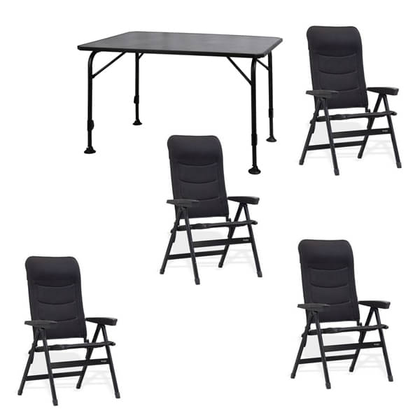 Set WESTFIELD Tisch Universal & 4 Stühle Advancer S anthracite grey Set 1 Tisch WESTFIELD Universal Tisch 120 x 80 cm - Avantgarde Series - 101-740 und 4 Stuehle WESTFIELD Advancer S Stuhl anthracite grey - Performance Series - 201-886 AG