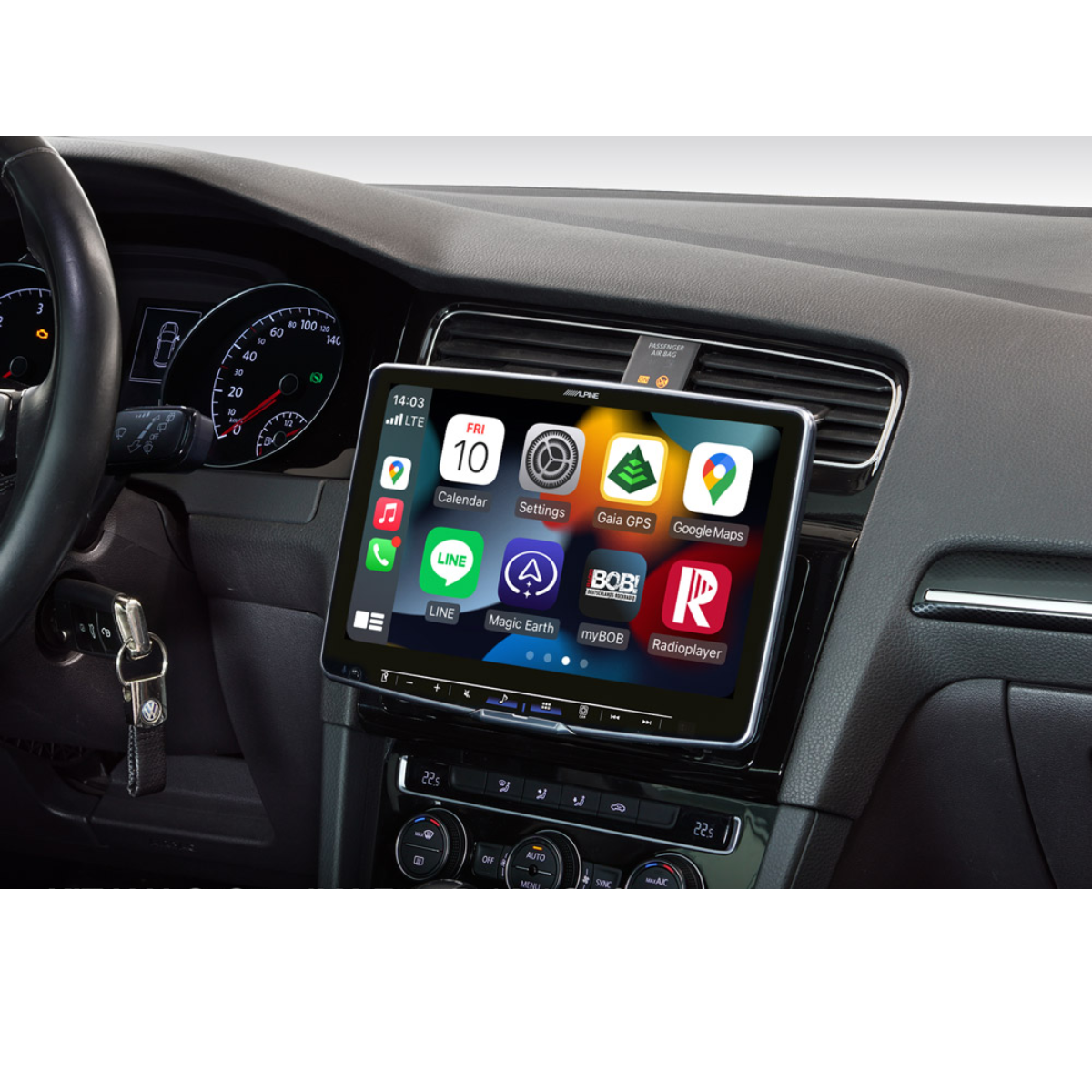 ALPINE HALO 11 Digital-Media-Station iLX-F115D inkl- Einbaukit fuer VW Golf VII Bj. 2013-2017 - iLX-F115D KIT-HALO-G7