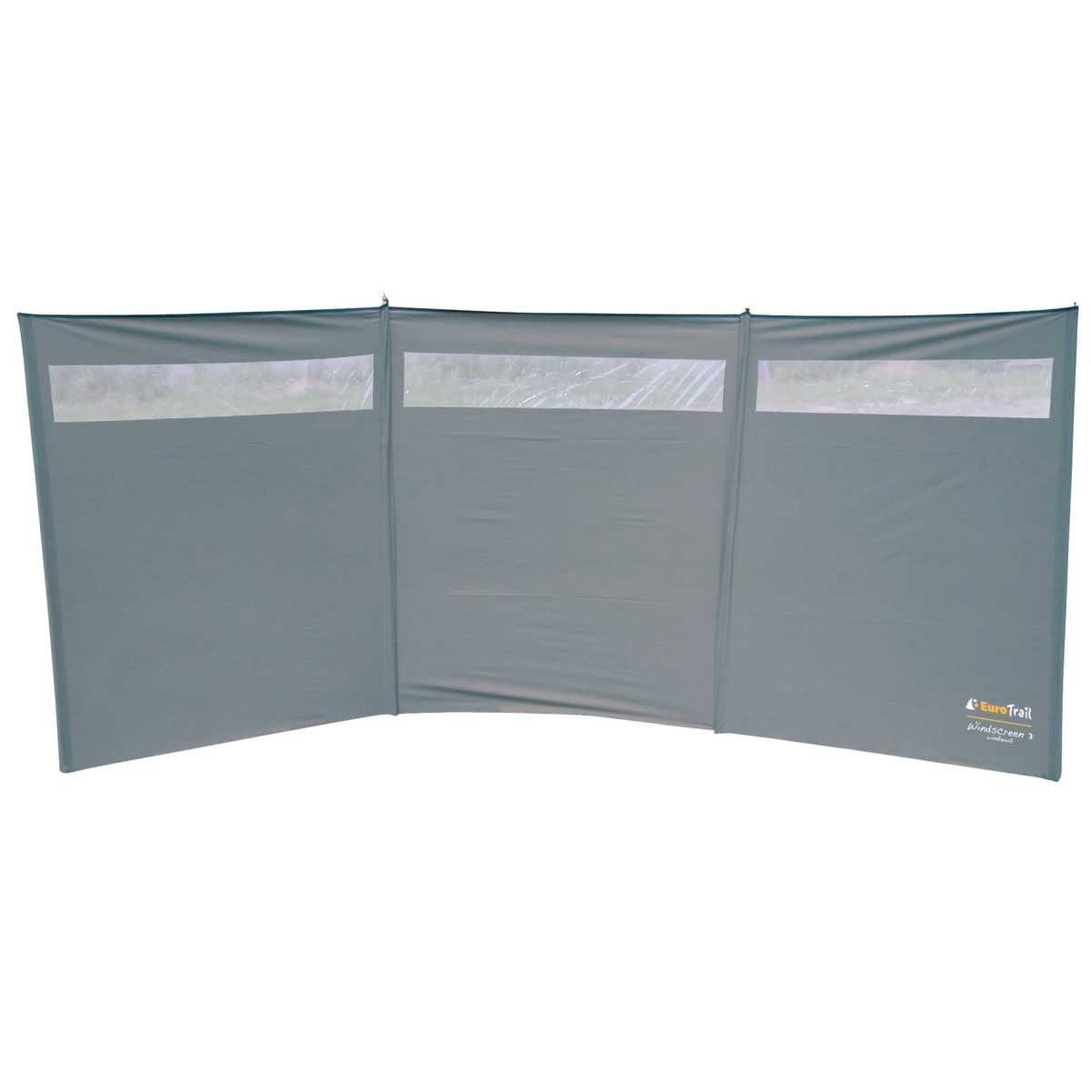 EuroTrail Windschutz WINDSCREEN 375 x 150 cm mit Fenster Grau - ETTE0234