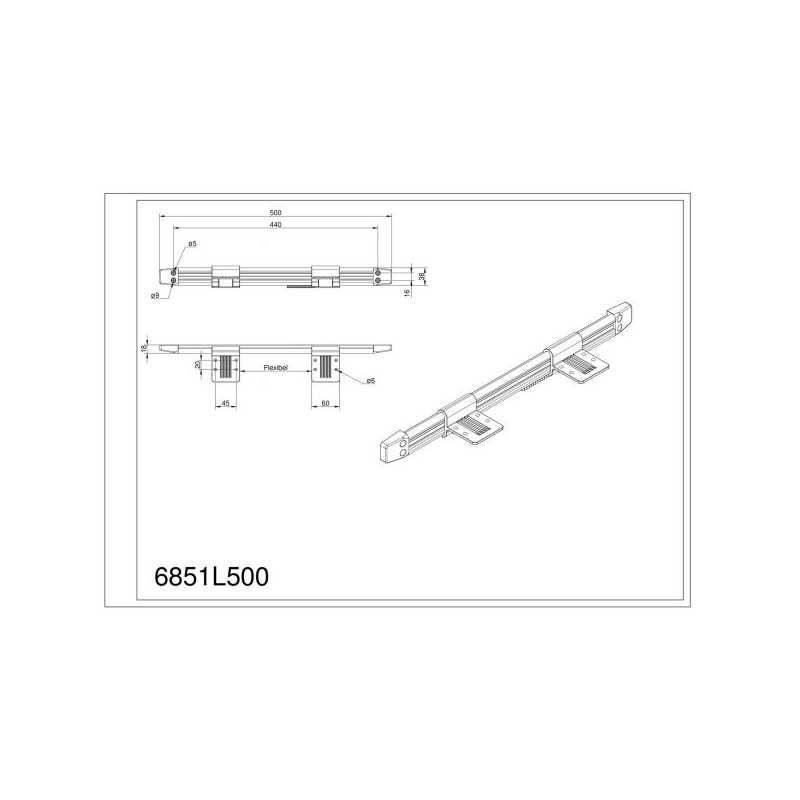 ILSE TECHNIK Wandanschlussschiene 50 cm - 6851 L500