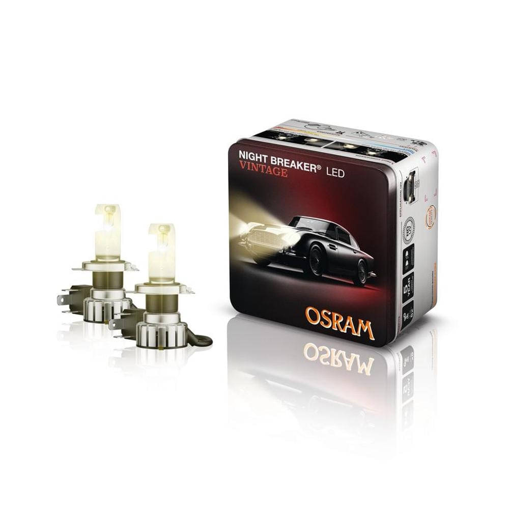 OSRAM NIGHT BREAKER® LED VINTAGE H4 - R2 Adapter Fern- und Abblendlichtlampe 2er-Set - 64193DWNBVNT-2MB