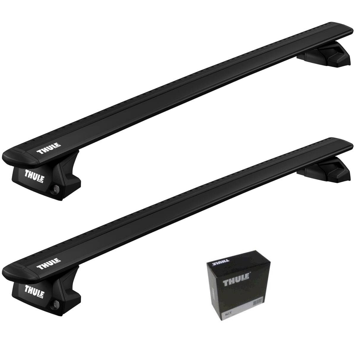THULE Dachträger Evo WingBar Evo Black 7106 7113 B 6271 Kompletter THULE Dachtraeger Evo mit WingBar Evo Black Aluschienenprofilen
