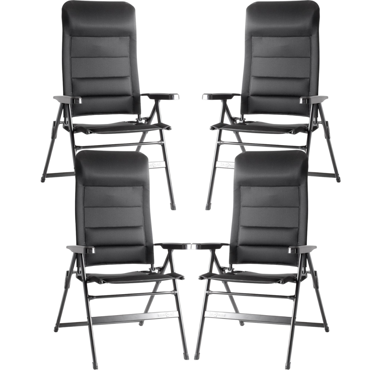 BRUNNER Campingstuhl ARAVEL 3D - L Schwarz 4er-Set - 0404065N.C09L