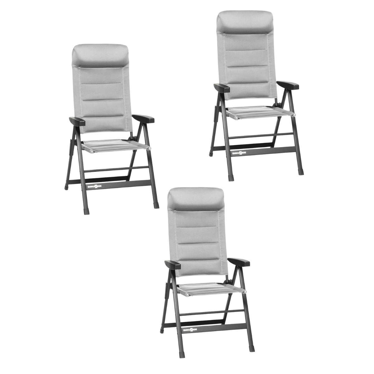 BRUNNER Campingstuhl SKYE 3D Hellgrau 3er-Set - 0404063N.C06