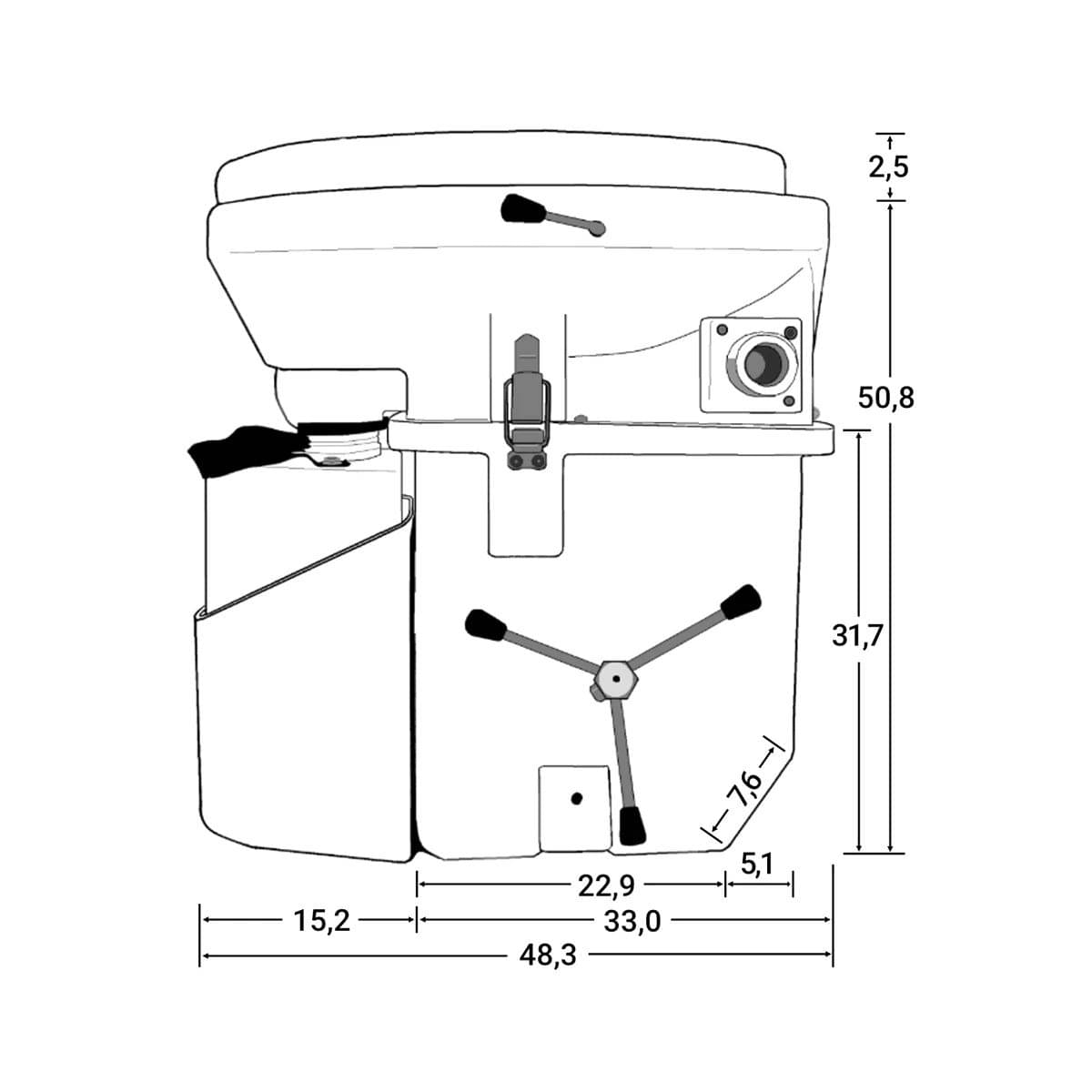 Natures Head® Komposttoilette mit Spider Handle Handkurbel NH001