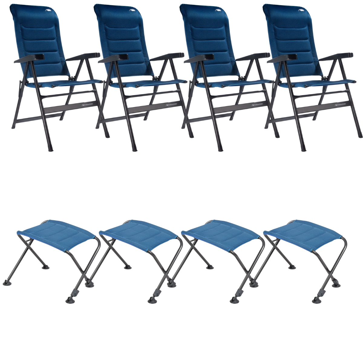 FF Kollektion Stuhl HighQ Basic Blueline & Beinauflagen Exclusive 4er-Set