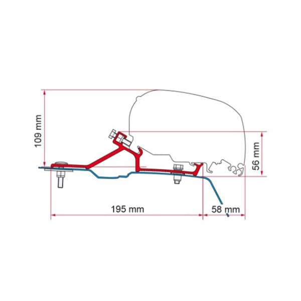 Markise FIAMMA F80 S 320 Royal grey Gehaeuse titanium inkl. Adapterkit Renault Opel Movano H2 L2 - 07832B01R 98655-881