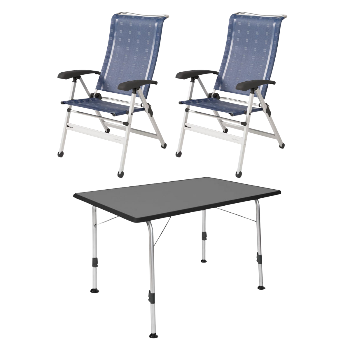 DUKDALF Stuhl Cha Cha blau 2er-Set & Tisch STABILIC II 100x68 cm anthrazit DUKDALF Stuhl Cha Cha blau 2er-Set - Tisch STABILIC II 100x68 cm anthrazit - 42-02-4611-0 40-24-1007.4