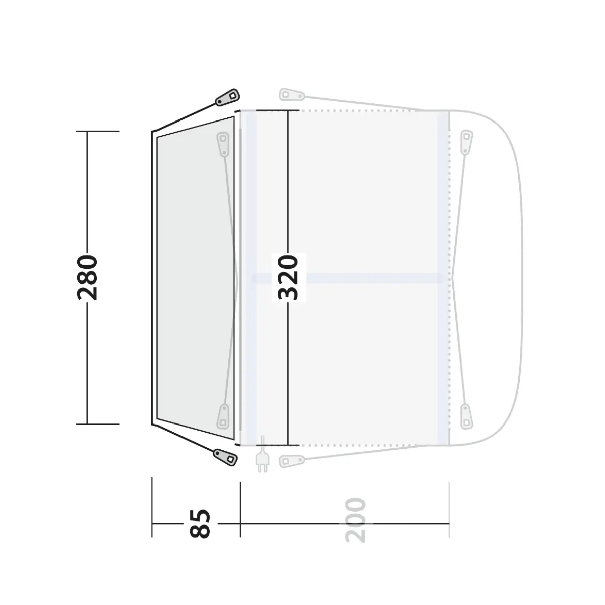 Outwell Schleuse Park Power Air 240-270 cm - 111565