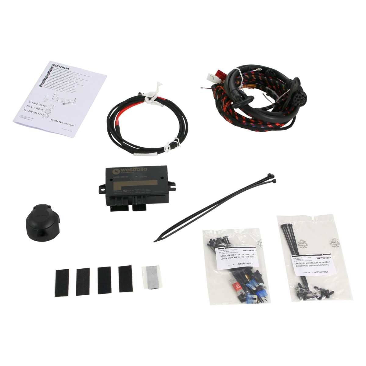 Westfalia Starre Anhaengerkupplung fuer Skoda Yeti -BJ 08-2009-12-2017- - im Set mit 13-pol. fahrzeugspezifischem Elektrosatz - 317080900113