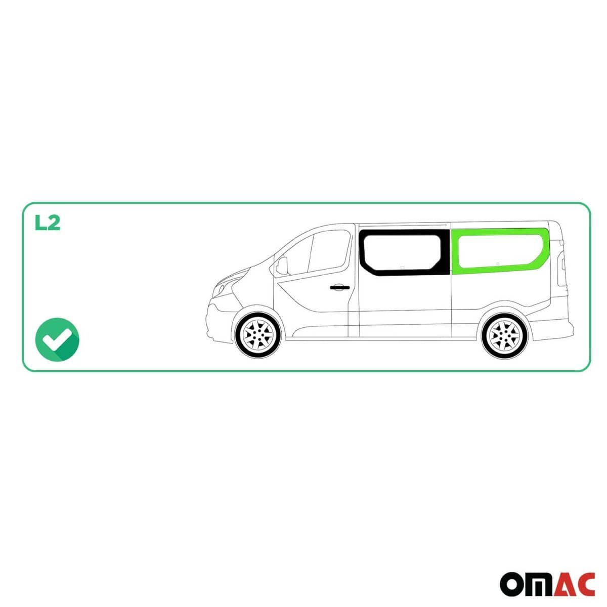 OMAC Seitenfenster Seitenscheibe Renault Trafic L2 ab Bj. 2014 Hinten Links OMAC Seitenfenster Seitenscheibe Renault Trafic L2 ab Bj. 2014 Hinten Links - A050944