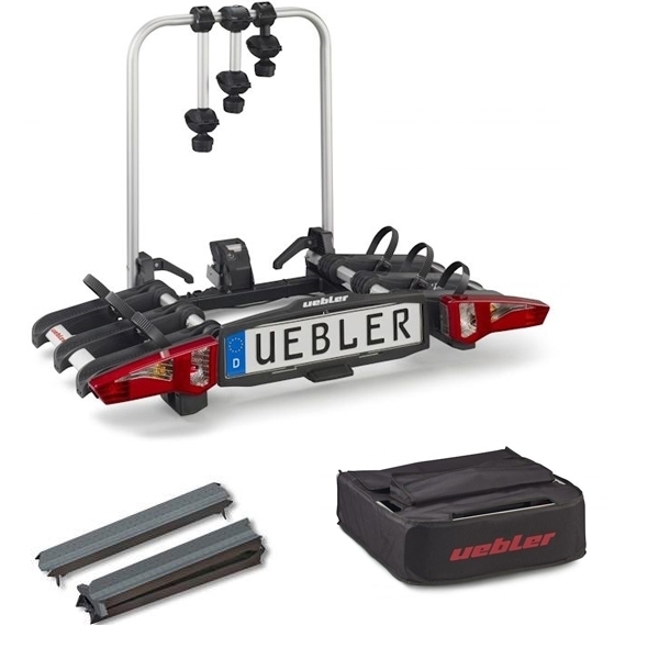 Set UEBLER i31 Fahrradtraeger 15910DC 3 Raeder faltbar Rueckfahrkontrolle inkl. Tasche Auffahrschiene