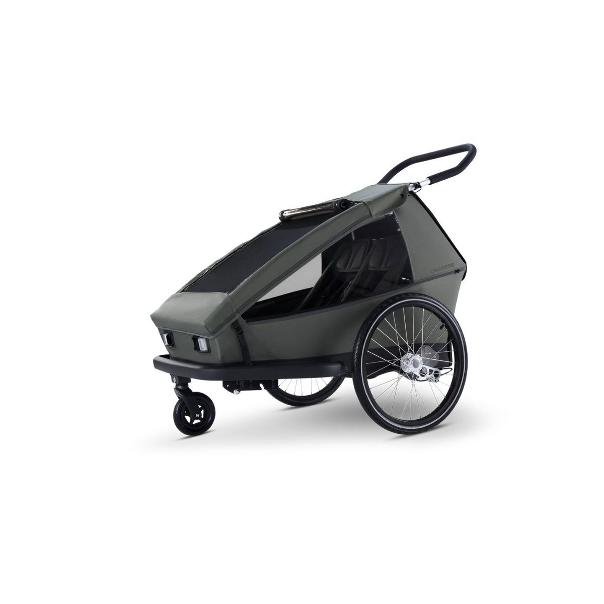CROOZER Kinderfahrradanhaenger Kid Ellma 2 2in1-Set Moos Green - 121000925