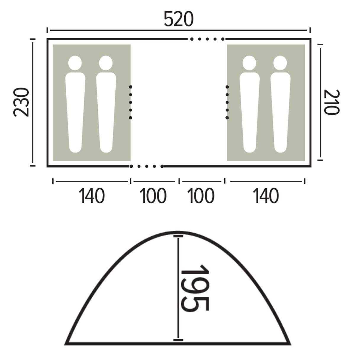 TRIGANO aufblasbares Familienzelt OTTAWA - M-A955G01
