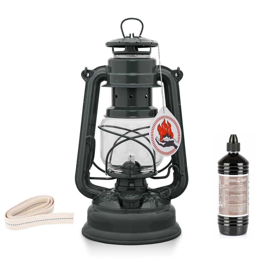 FEUERHAND Sturmlaterne 276 Anthracite Grey Komplett-Set 2.0