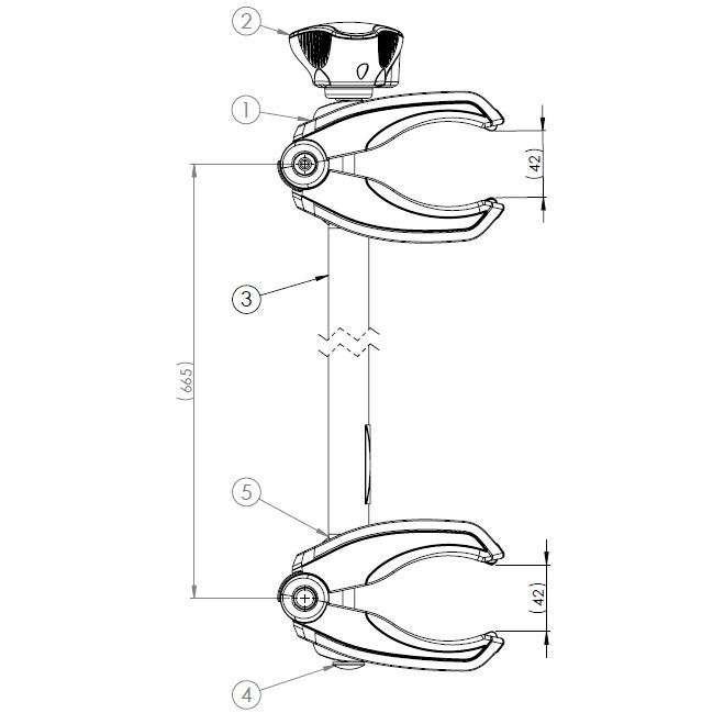 Thule BackSpace XT 4th Bike Arm - 939200 - THULE 9392 Haltearm 4. Fahrrad fuer THULE 939 VeloSpace XT