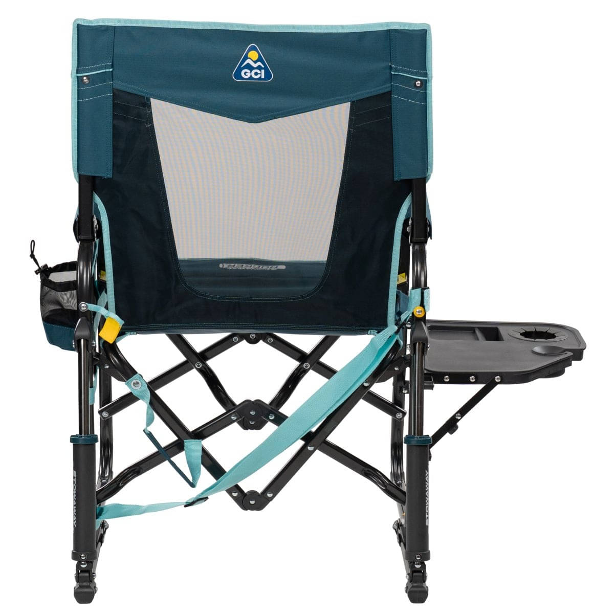 GCI faltbarer Schaukelstuhl Stowaway Rocker mit Seitentisch Teal GCI faltbarer Schaukelstuhl Stowaway Rocker mit Seitentisch Teal - 379266