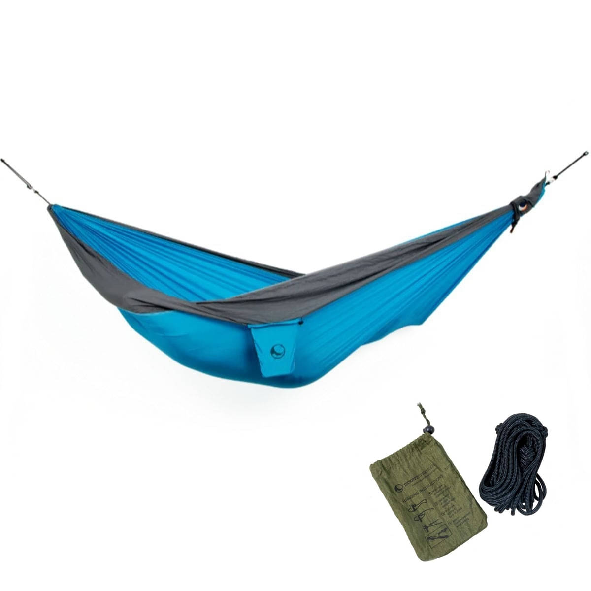 TICKET TO THE MOON Original Hammock Haengematte Aqua - Dark grey inkl. Nautical Ropes - TMO1503 TMROPE