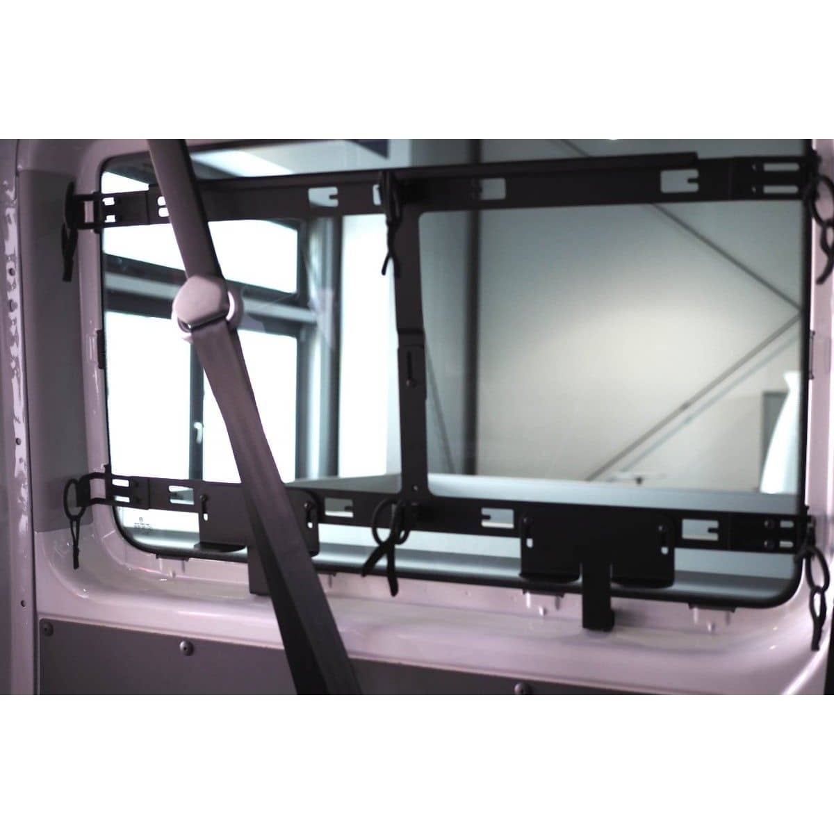 Fenstertaschen-Set FELLEISEN 1x BasicONE - 1x Flexbag fuer VW Transporter T5-T6-T6.1 mit Gurt im Fenster- Fahrer- oder Beifahrerseite- Schwarz- ohne Thermomatte TSY 5301 12-A
