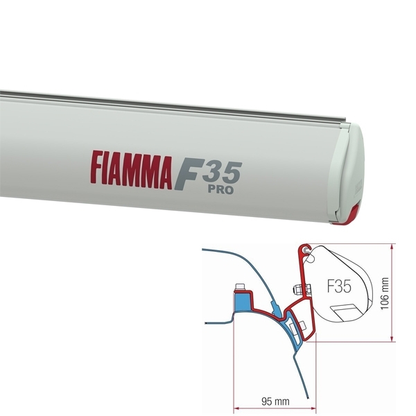 Markise FIAMMA F35 Pro Royal grey 270 cm Gehaeuse titanium inkl. Adapter VW T5 T6 California