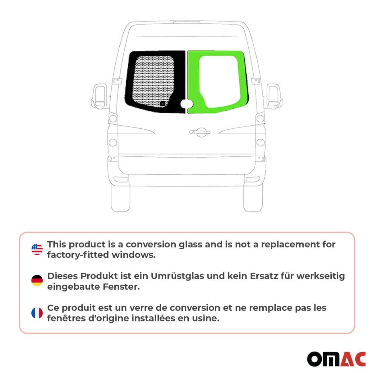 OMAC Heckscheibe Heckfenster MB Sprinter W906 L2/L3/L4 Bj. 2006-2018 Flügeltür Rechts OMAC Heckscheibe Heckfenster MB Sprinter W906 L2-L3-L4 Bj. 2006-2018 Fluegeltuer Rechts - 4724405-1BDFR