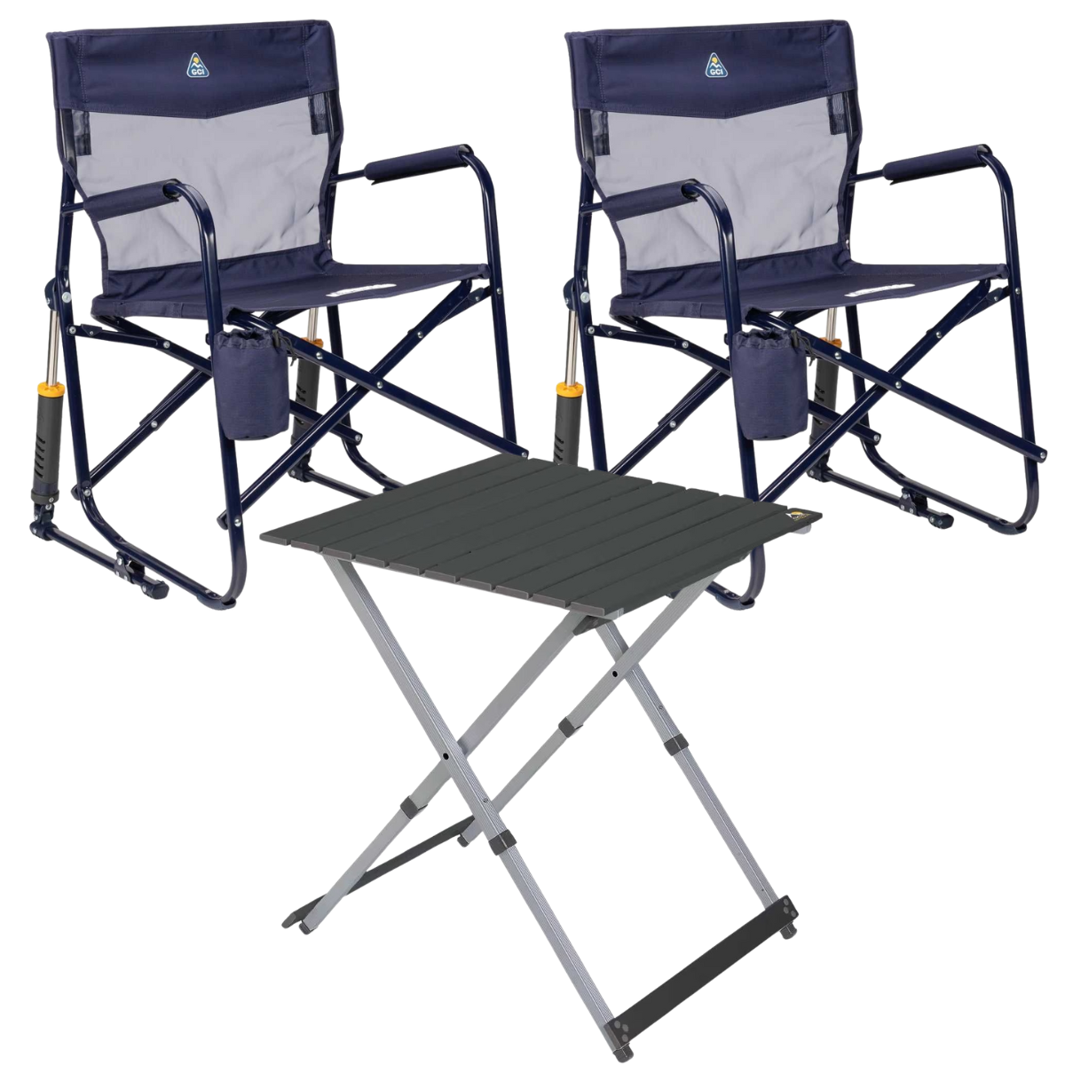 Set GCI Tisch Camp Table 25 - 2 Schaukelstuehle FreeStyle Elite Rocker Rich Blue - 430336 39226