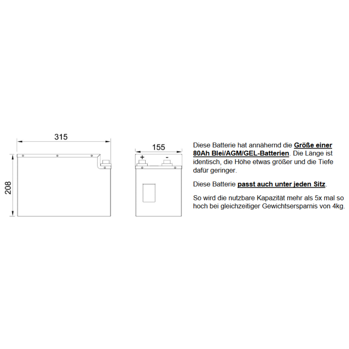 BULLTRON Lithium-Batterie POLAR 210Ah 12V inkl. BMS 200A Dauerstrom - App - LI210B200-12-P