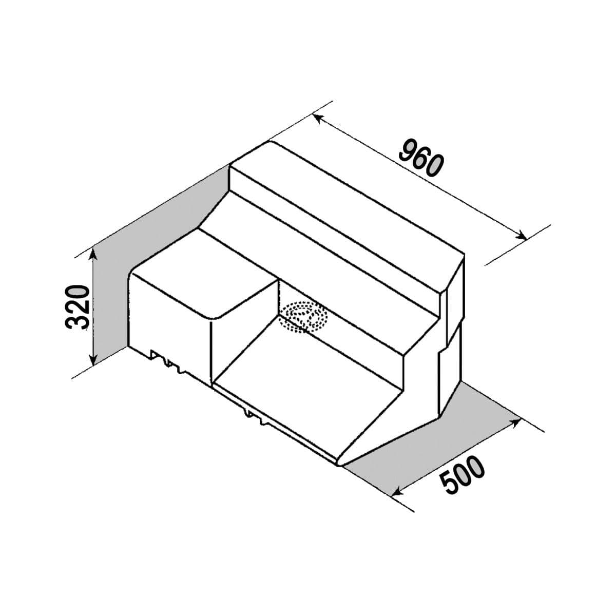 FUSION Abwassertank 80 L fuer Fiat Ducato - Citroen Jumper - Peugeot Boxer Bj- 1994-06-2006- 96x50x32 cm – Hersteller-Art-Nr. EV1711