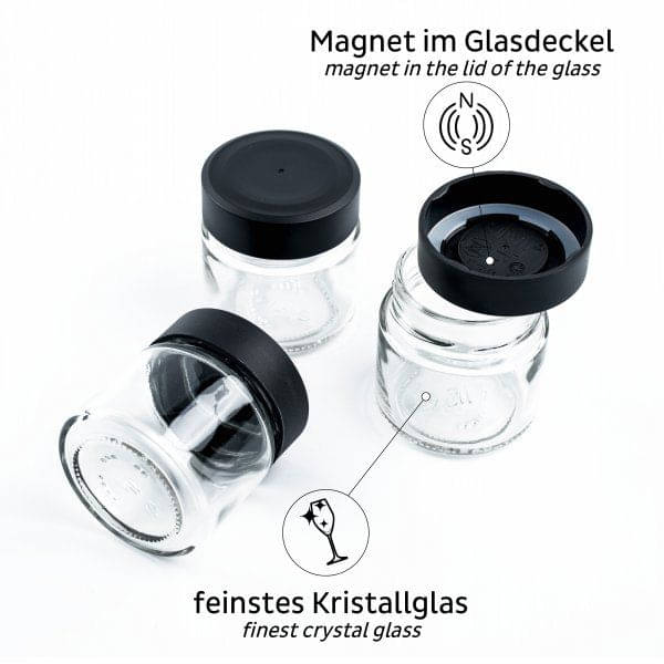 SILWY Feinkost Magnetglaeser BLACK - CLASSY -125 ml- FM-125-BCS-SM