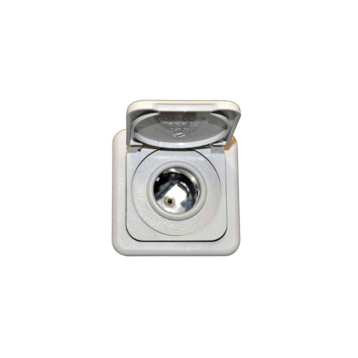 INPROJAL System 10.000 Einbau-Steckdose 12V mit Klappdeckel grau - 1002135 KLFG
