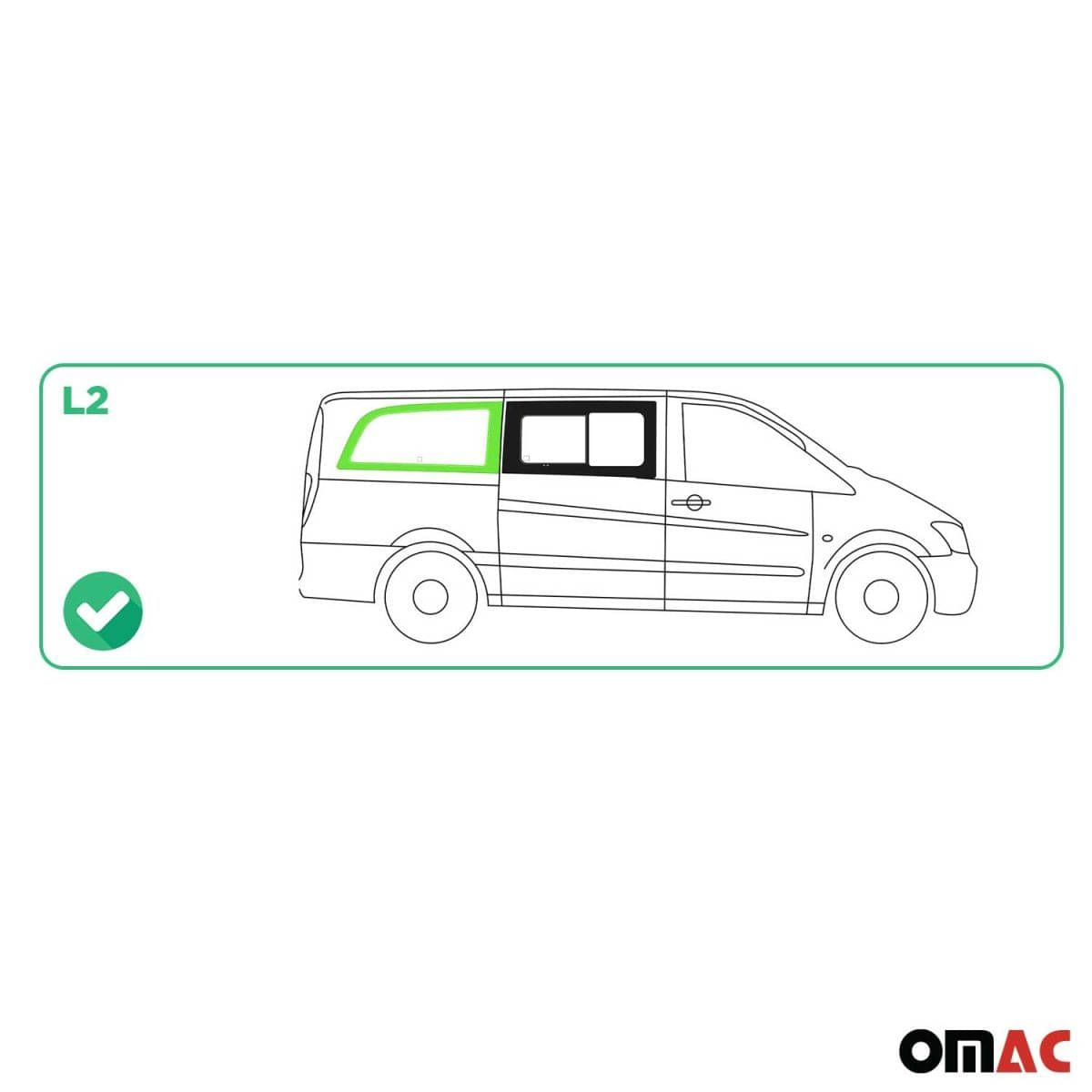 OMAC Seitenfenster Seitenscheibe MB Vito W639 L2 Bj. 2003-2014 Hinten Rechts OMAC Seitenfenster Seitenscheibe MB Vito W639 L2 Bj. 2003-2014 Hinten Rechts - 4721405M-1RSFR