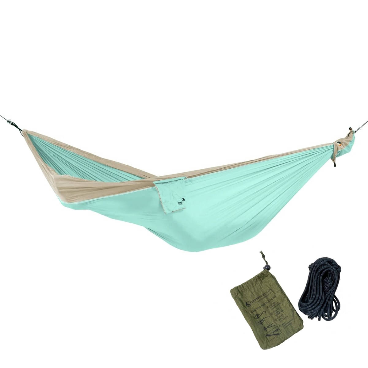 TICKET TO THE MOON Original Hammock Haengematte Mint - Ice Brown inkl. Nautical Ropes - TMO7172 TMROPE