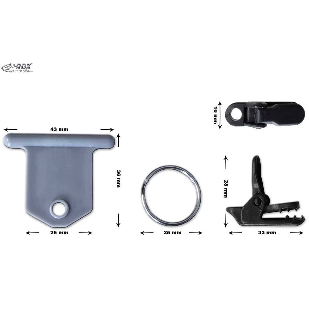 RDX Klipp-Befestigungsset für Kederleisten RDX Racedesign Klipp-Befestigungsset fuer Kederleisten - RDCP2001