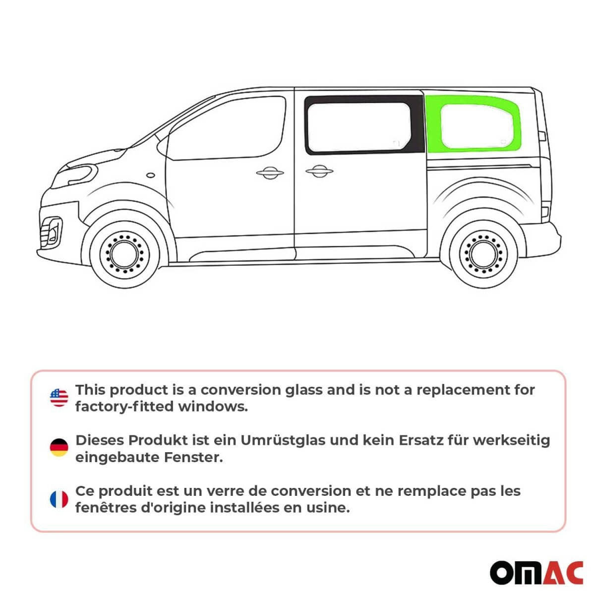 OMAC Seitenfenster Seitenscheibe Citroen Jumpy L2 ab Bj. 2017 Hinten Links OMAC Seitenfenster Seitenscheibe Citroen Jumpy L2 ab Bj. 2017 Hinten Links - 5726405M-1RSFL