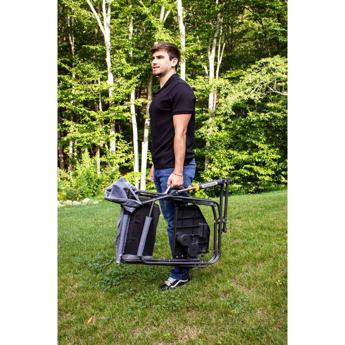 GCI faltbarer Schaukelstuhl Freestyle Rocker mit Seitentisch Heathered Pewter - 371147