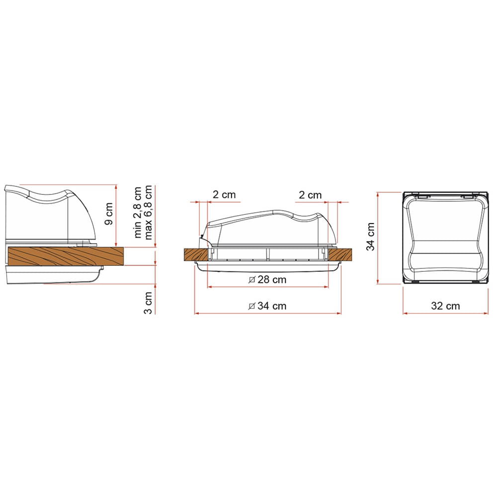 Dachhaube FIAMMA Vent 28 F weiss