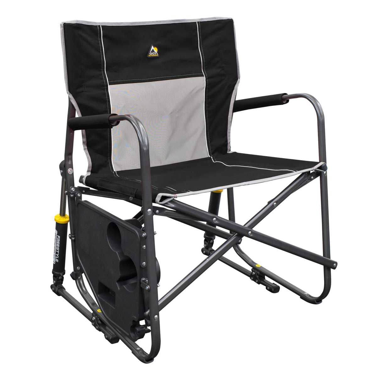 GCI faltbarer Schaukelstuhl Freestyle Rocker XL mit Seitentisch Black - 47110