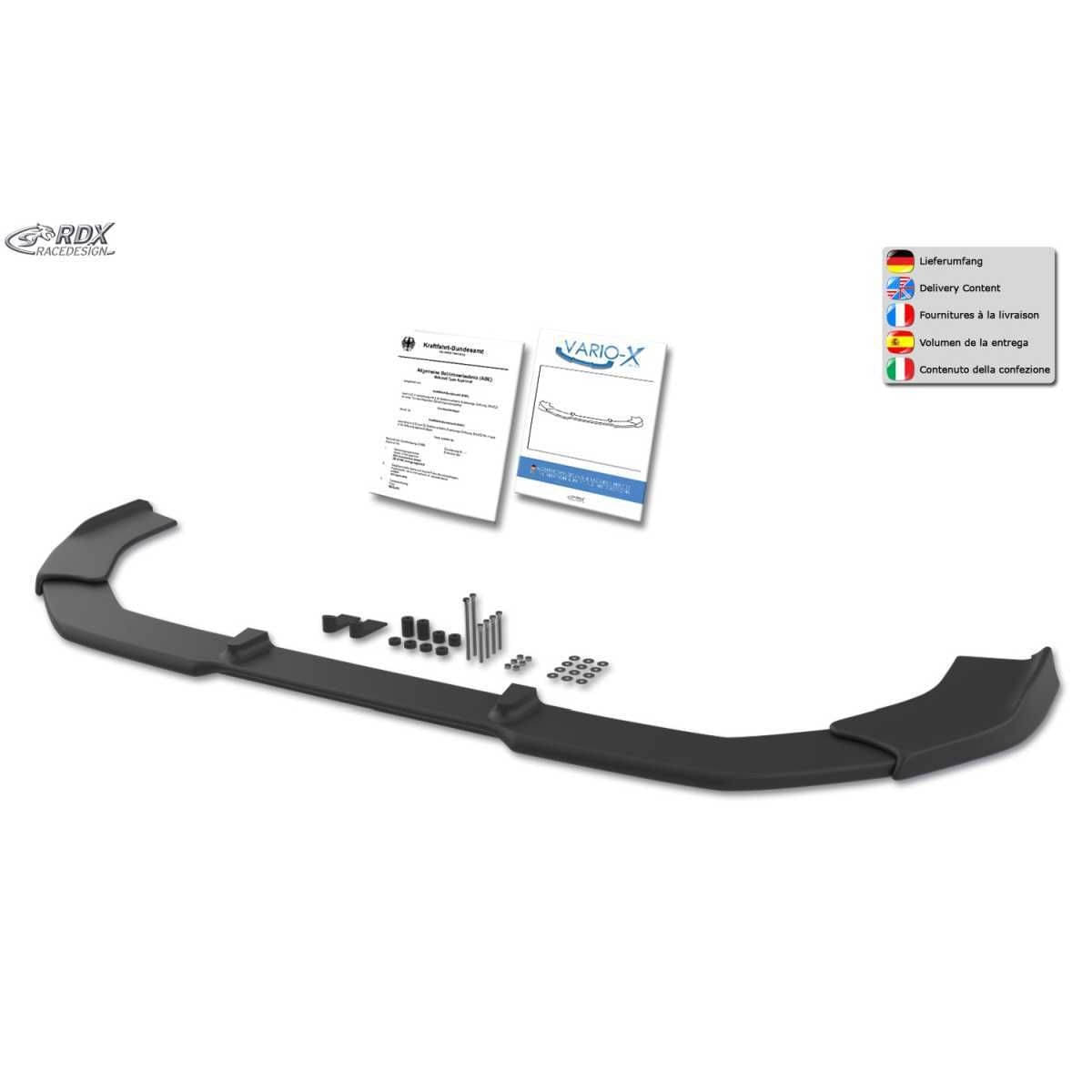 RDX Racedesign Frontspoiler Frontlippe VARIO-X fuer fuer VW Crafter - MAN TGE ab Bj. 2017 - RDFAVX30217