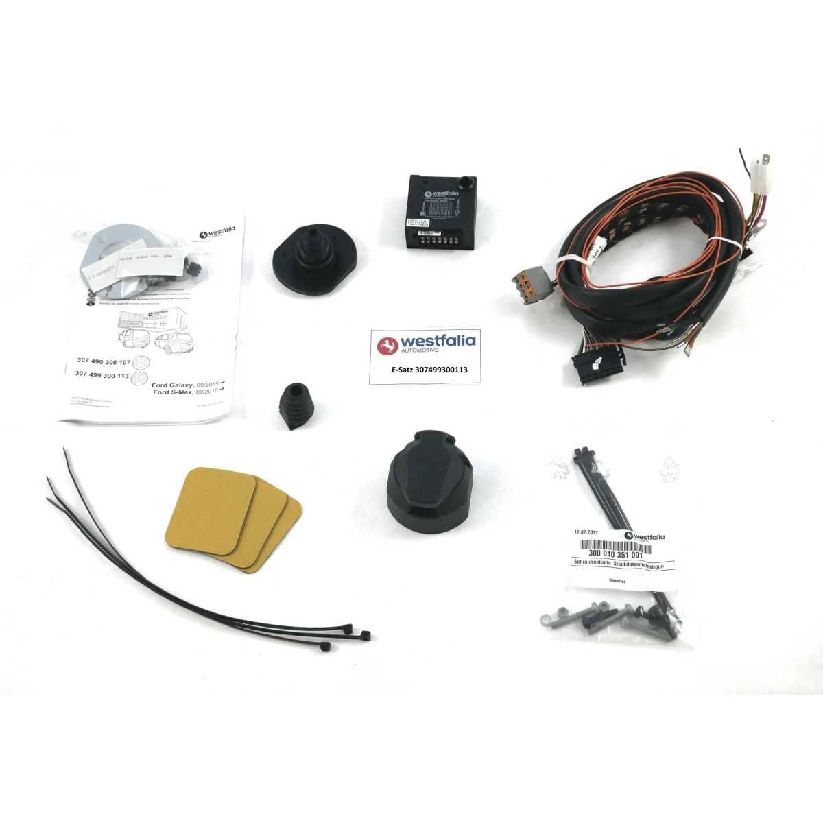 Westfalia Abnehmbare Anhaengerkupplung fuer Ford S-Max - Galaxy 7-Sitzer -CJ-CK- -beide ab BJ 09-2015- - im Set mit 13-pol. fahrzeugspezifischem Elektrosatz - 307497900113