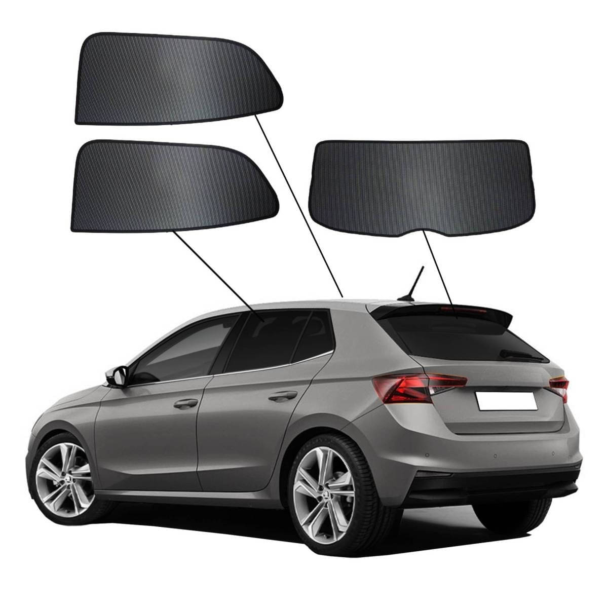 WINDESA SunClip Sonnenschutz - Sichtschutz Skoda Fabia ab Bj. 2021 Set AC - sun-10414ac