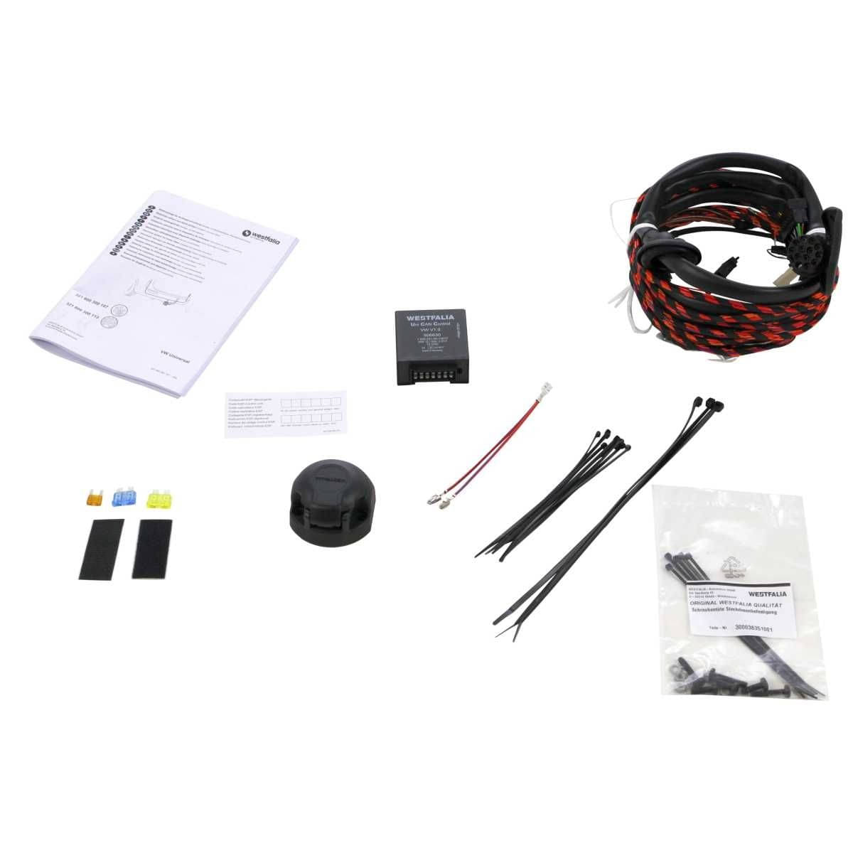 Westfalia Abnehmbare Anhaengerkupplung fuer VW Golf 5-6 Variant -BJ 06-2007-07-2013- VW Jetta -BJ 08-2005-12-2010- - im Set mit 13-pol. fahrzeugspezifischem Elektrosatz - 321630900113