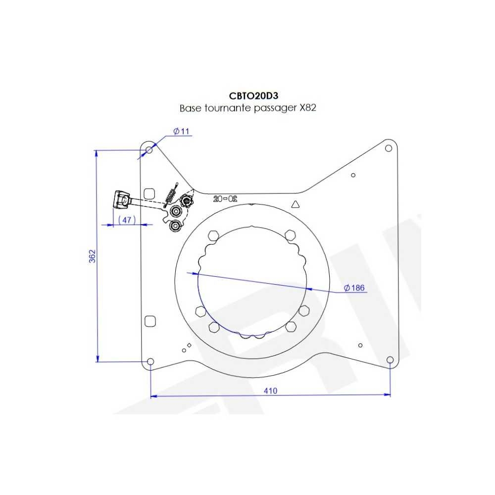 SCOPEMA Drehkonsole Renault Trafic III ab Bj- 14 -Opel Vivaro B Bj. 2014-2019 Beifahrerseite - CBTO20D3