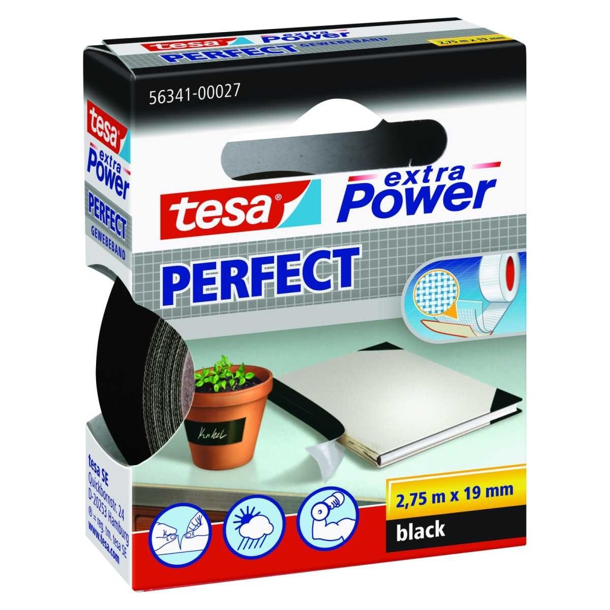 TESA Klebeband Extra Power® Perfect schwarz 275-19 - 56341-00027-03