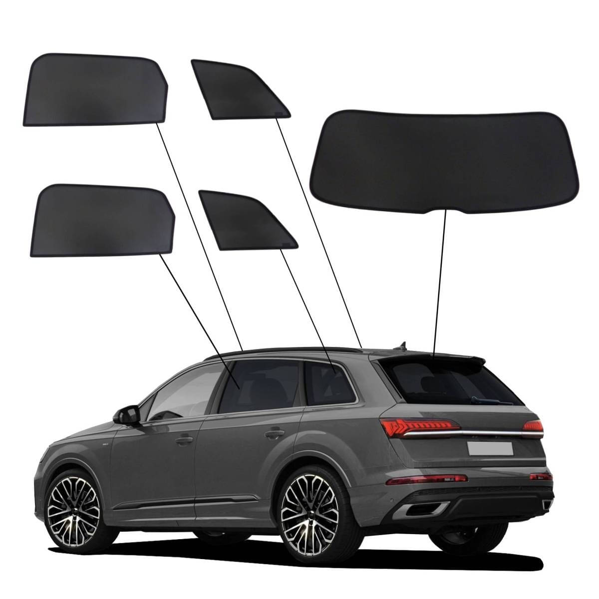 WINDESA SunClip Sonnenschutz - Sichtschutz Audi Q7 ab Bj. 2015 Set ABC - sun-10470abc