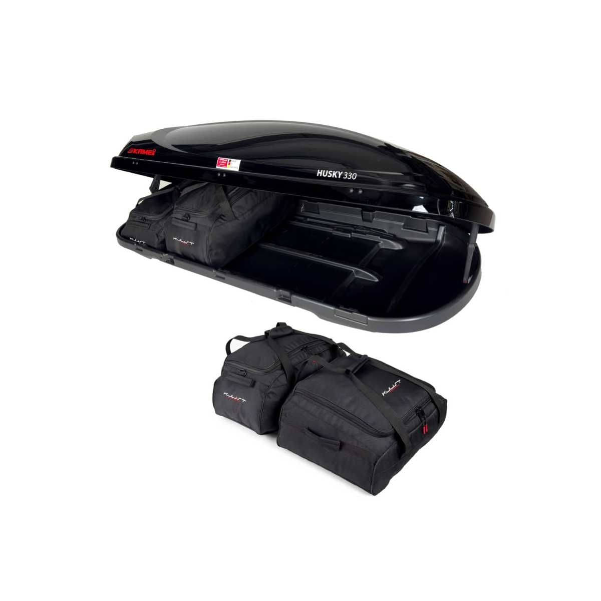 KJUST Dachboxen Taschen Set fuer Dachbox KAMEI HUSKY 330 4er-Set - 13132