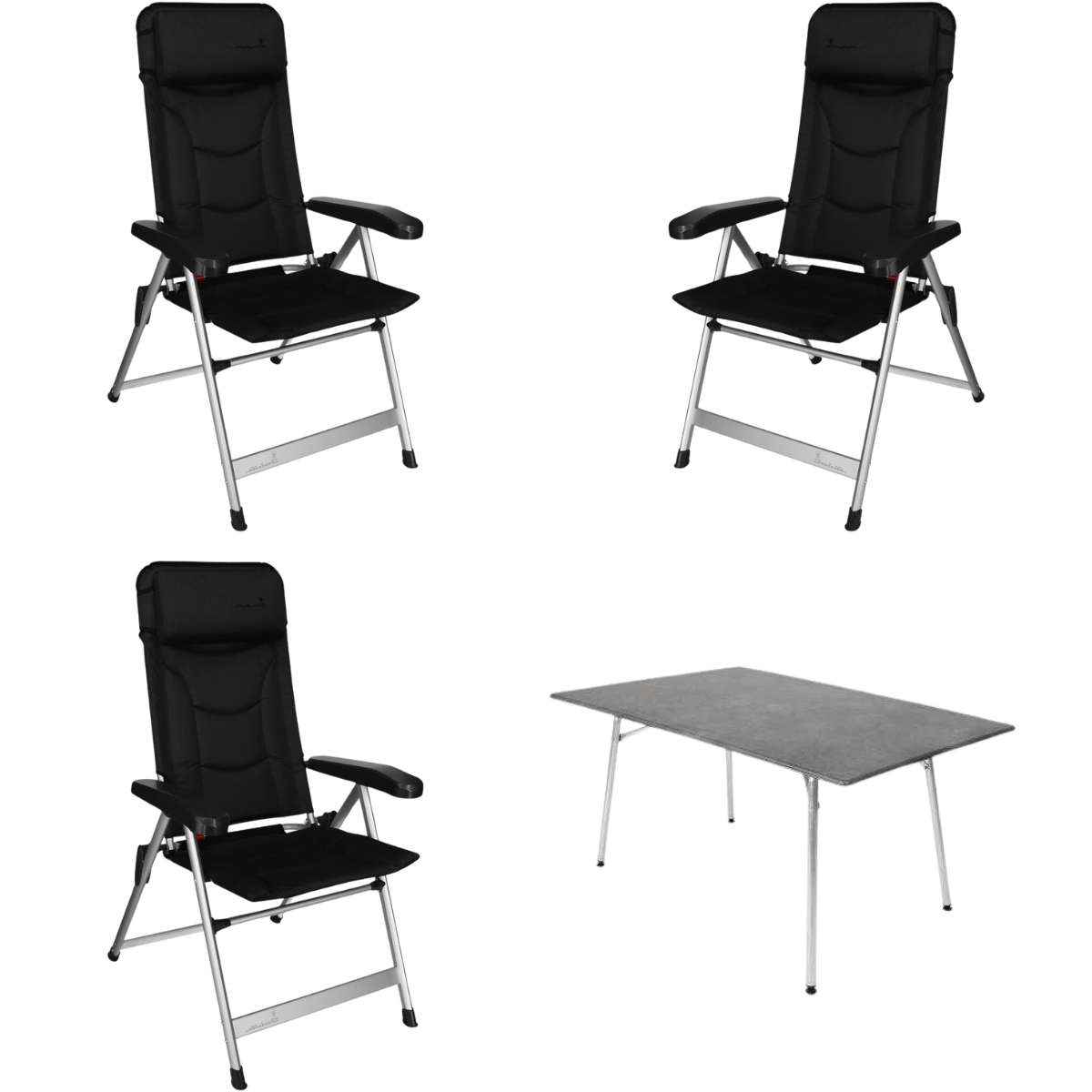 ISABELLA Campingstuhl Loke High Back 3er Set mit Esstisch 90 x 160 cm ISABELLA Campingstuhl Loke High Back 3er Set mit Esstisch 90 x 160 cm