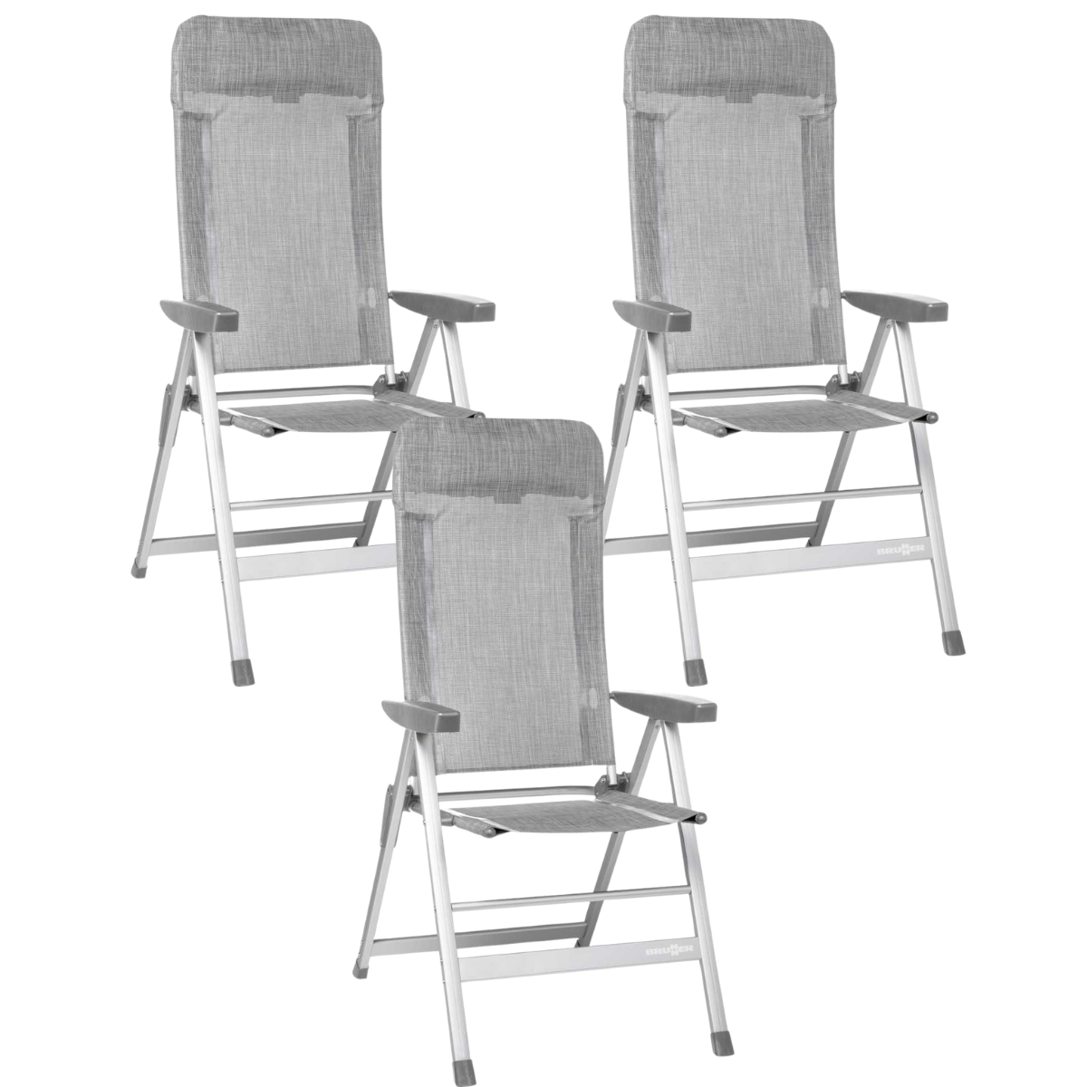 BRUNNER Campingstuhl SKYE Hellgrau 3er-Set - 0404063N.C53