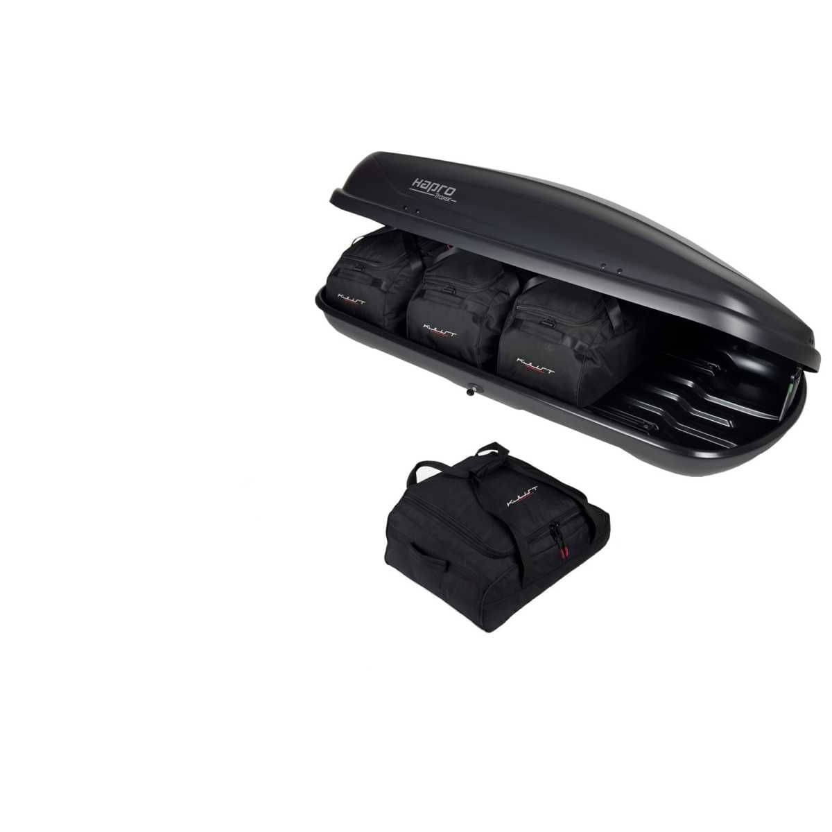 KJUST Dachboxen Taschen Set fuer Dachbox HAPRO TRAXER 5.6 4er-Set - 13116