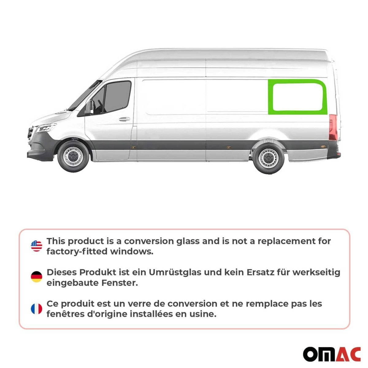 OMAC Seitenfenster Seitenscheibe MB Sprinter W906 L3/L4 Bj. 2006-2018 Hinten Links OMAC Seitenfenster Seitenscheibe MB Sprinter W906 L3-L4 Bj. 2006-2018 Hinten Links - 4724405L-1RSFL